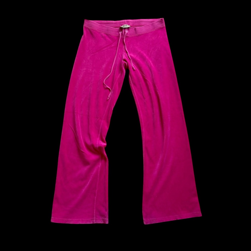 Juicy Couture Hot Pink Velour Track Pants Flare Leg‎ Y2K Medium Hole